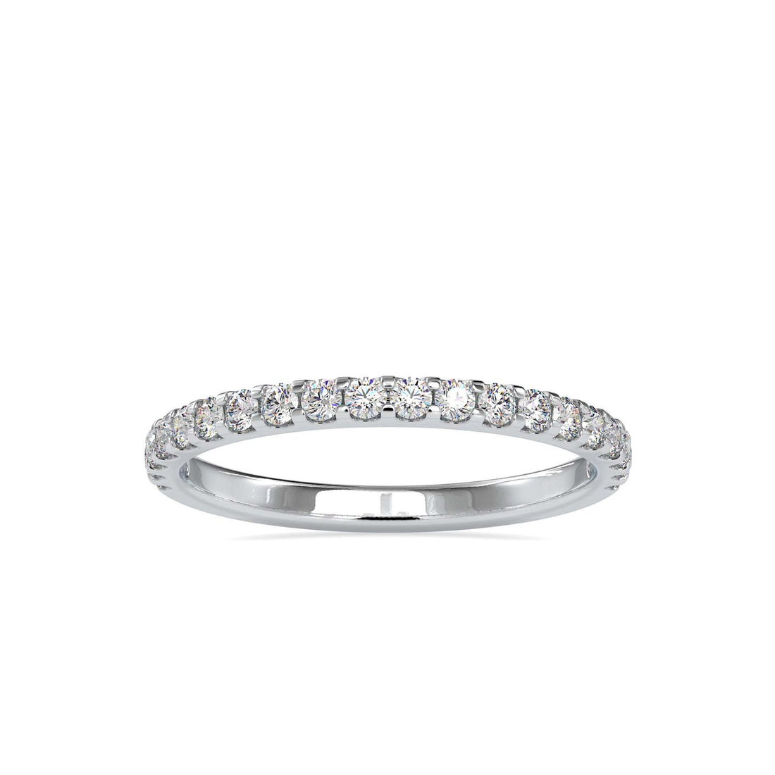 Half Eternity Diamond Ring | Round Brilliant Diamond Wedding Band in Yellow & White Gold