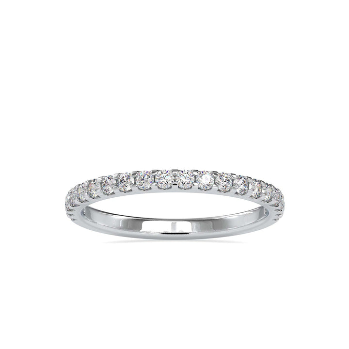 Half Eternity Diamond Ring | Round Brilliant Diamond Wedding Band in Yellow & White Gold