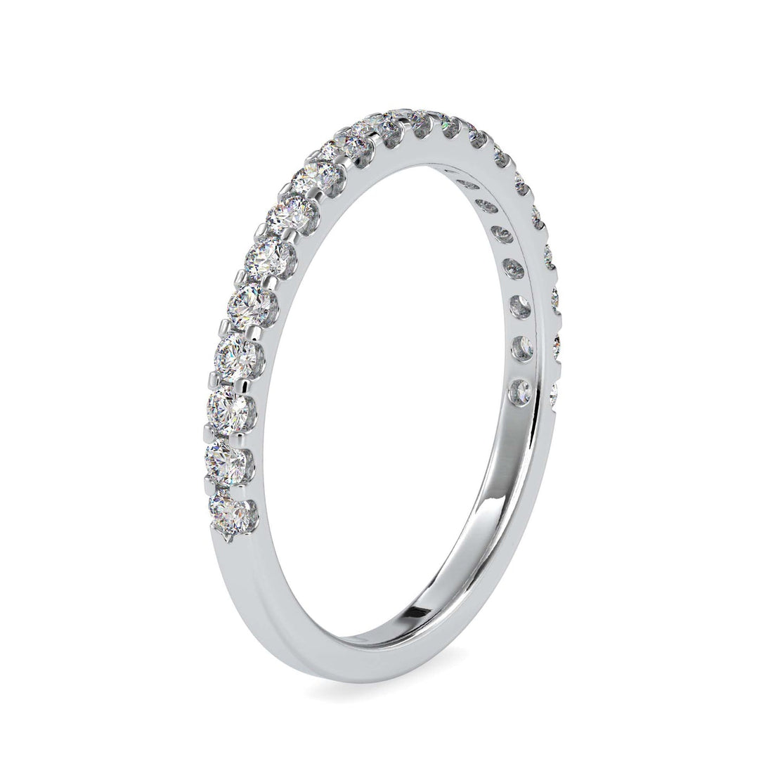 Half Eternity Diamond Ring | Round Brilliant Diamond Wedding Band in Yellow & White Gold
