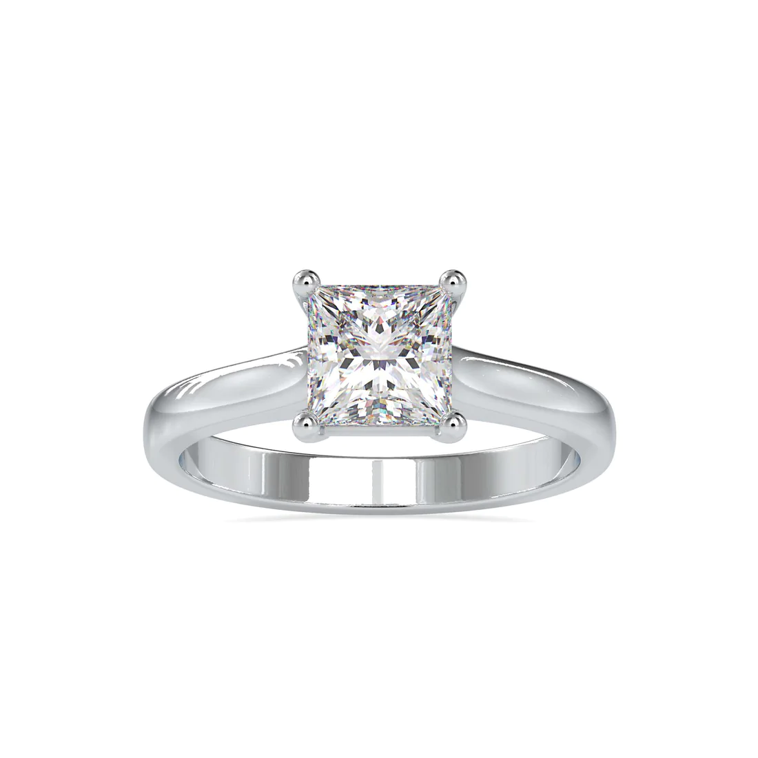 Princess Cut Solitaire Engagement Ring in Yellow & White Gold | Classic Diamond Ring