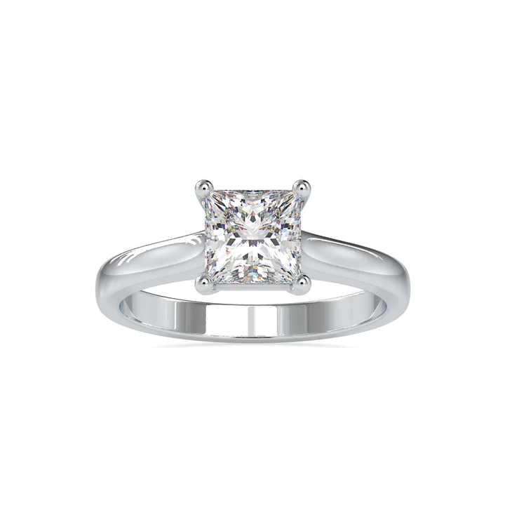 Princess Cut Solitaire Engagement Ring in Yellow & White Gold | Classic Diamond Ring