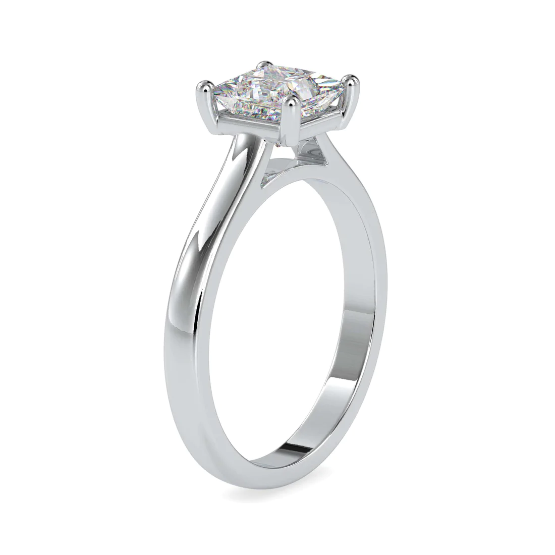 Princess Cut Solitaire Engagement Ring in Yellow & White Gold | Classic Diamond Ring