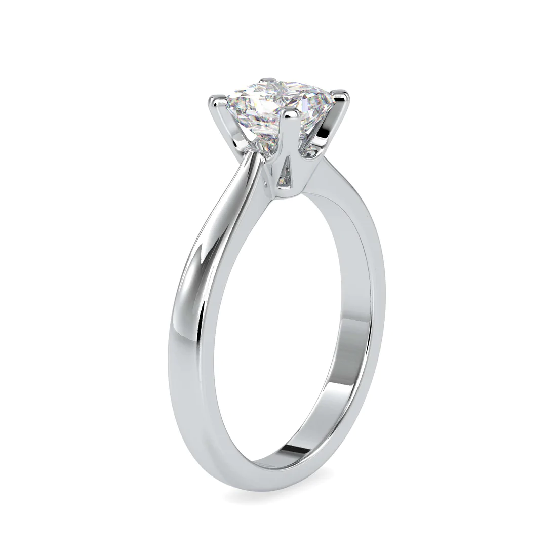 Princess Cut Solitaire Diamond Engagement Ring in Yellow & White Gold | Classic 4-Prong Ring