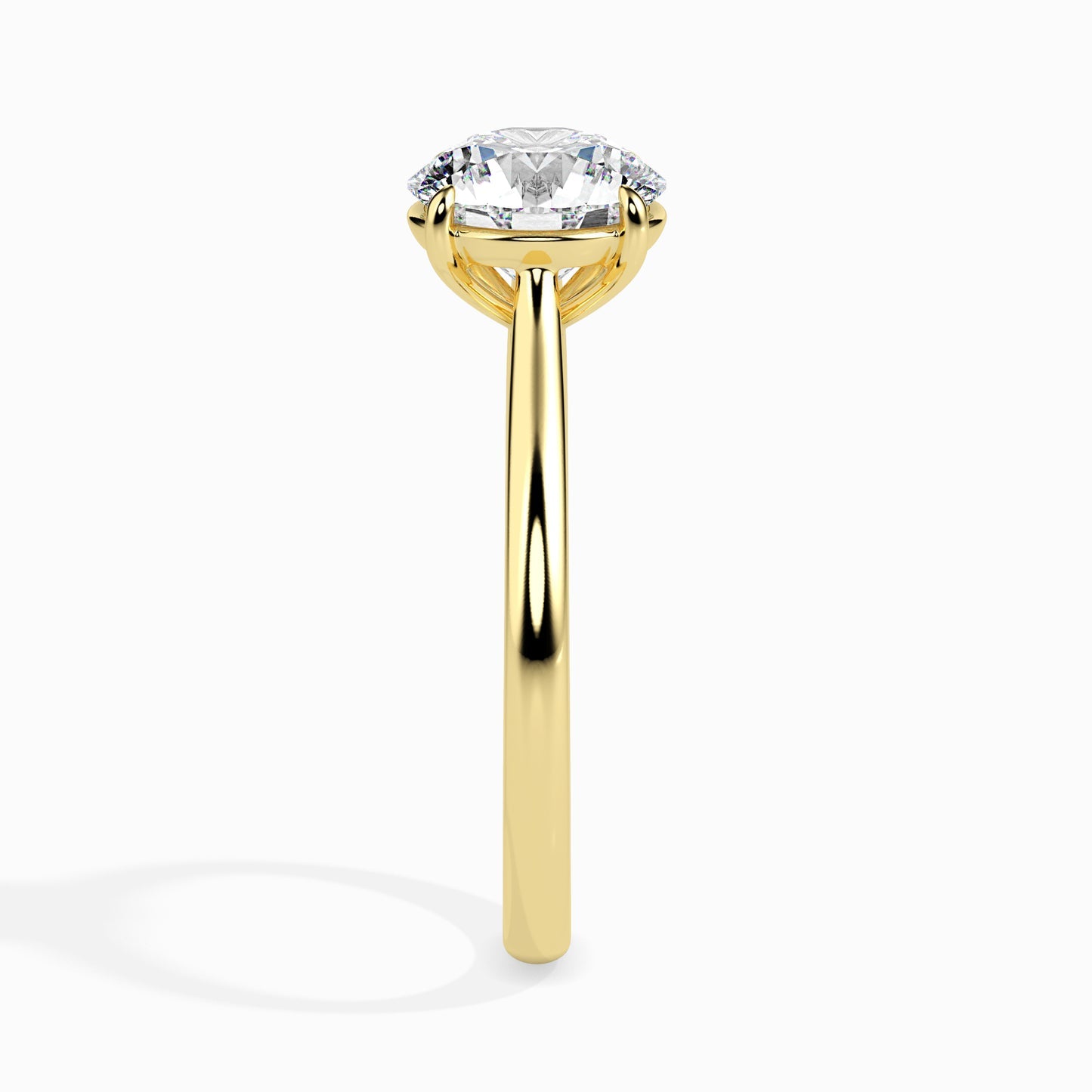 Minimalist Round Brilliant Diamond Solitaire Ring for Women