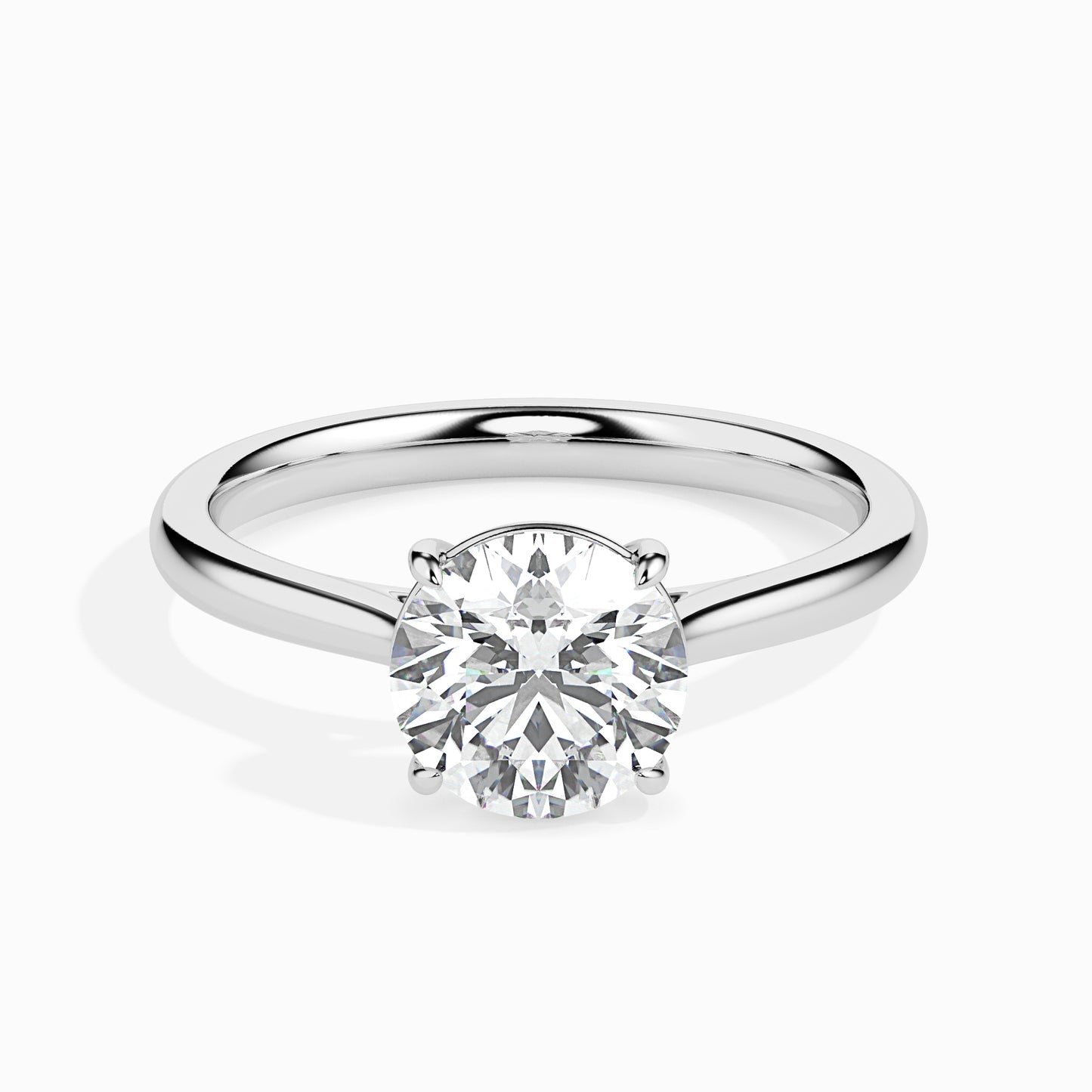 Minimalist Round Brilliant Diamond Solitaire Ring for Women