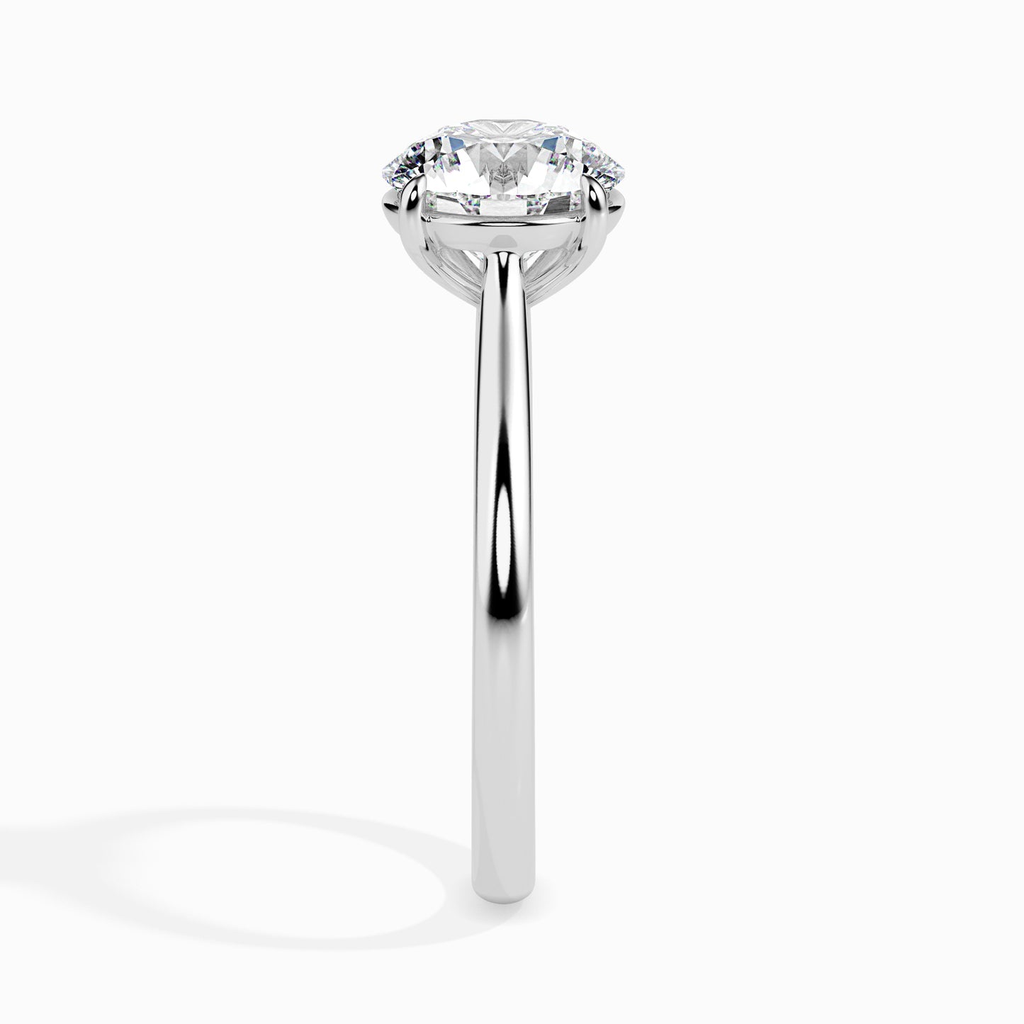 Minimalist Round Brilliant Diamond Solitaire Ring for Women