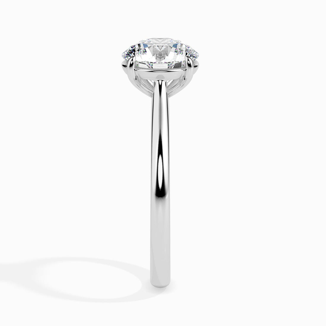 Minimalist Round Brilliant Diamond Solitaire Ring for Women