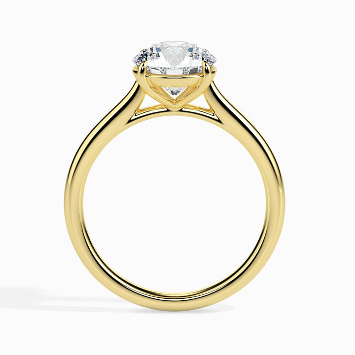 Minimalist Round Brilliant Diamond Solitaire Ring for Women