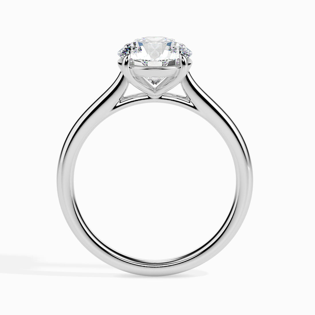 Minimalist Round Brilliant Diamond Solitaire Ring for Women