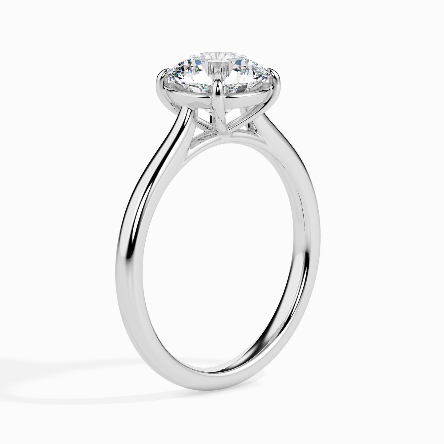 Minimalist Round Brilliant Diamond Solitaire Ring for Women
