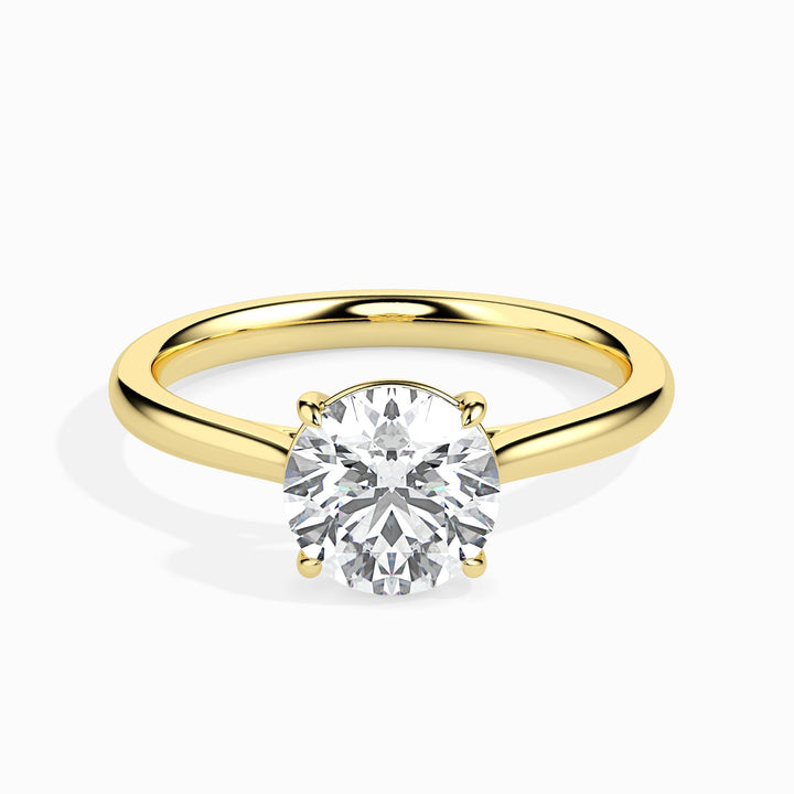 Minimalist Round Brilliant Diamond Solitaire Ring for Women