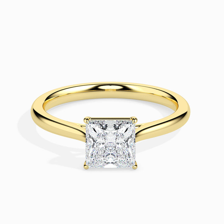 1 Ct Princess Cut Lab Grown Diamond Solitaire Engagement Ring in 14K Gold