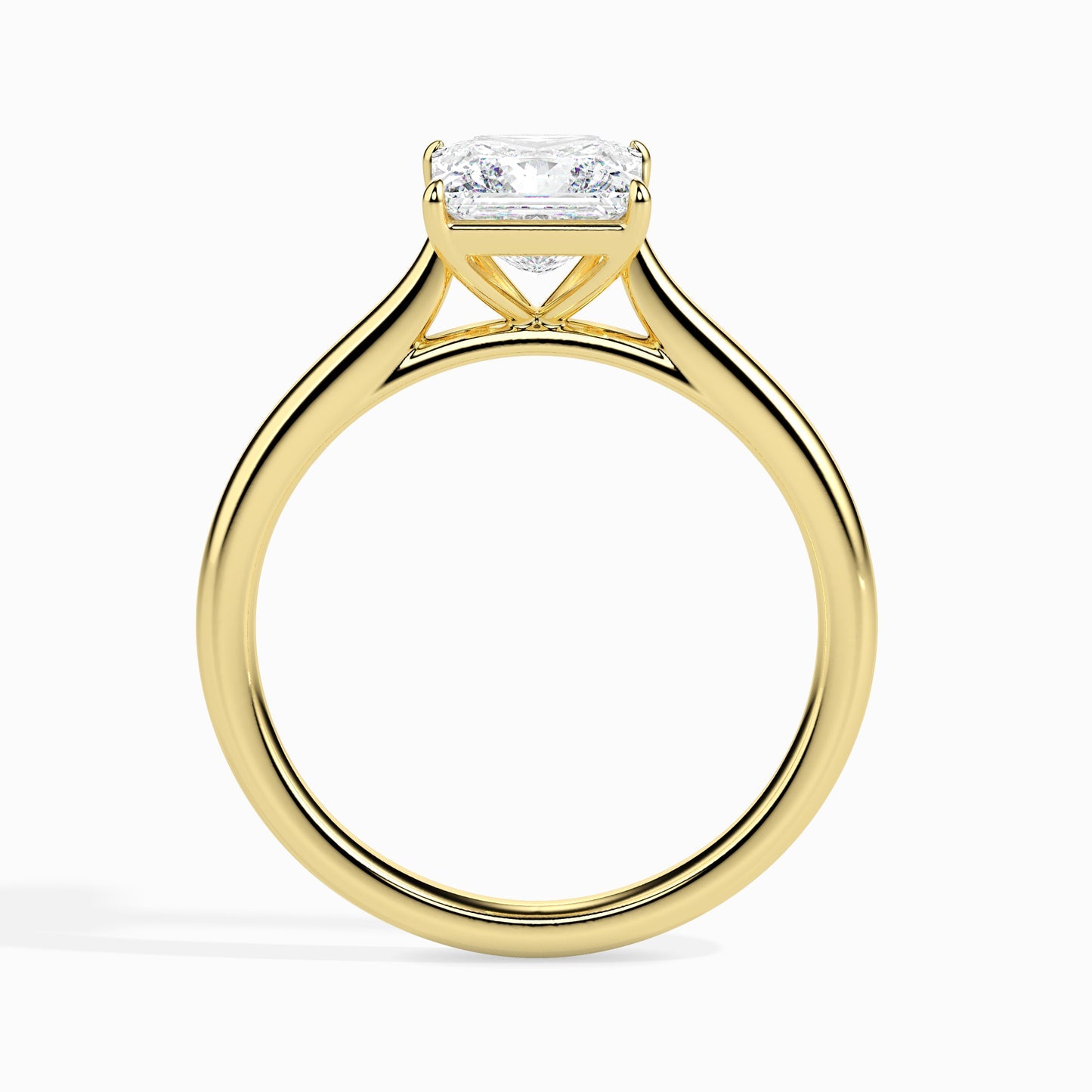 1 Ct Princess Cut Lab Grown Diamond Solitaire Engagement Ring in 14K Gold