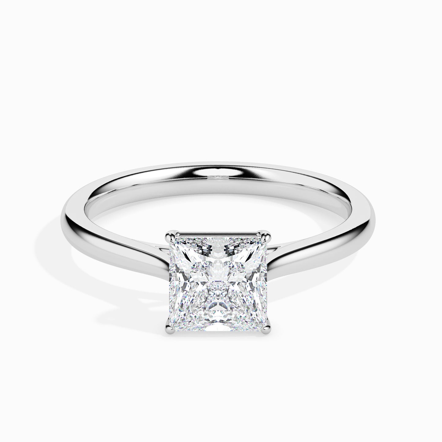1 Ct Princess Cut Lab Grown Diamond Solitaire Engagement Ring in 14K Gold