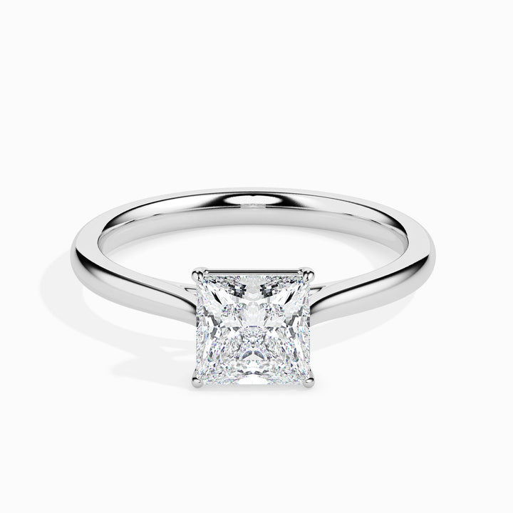 1 Ct Princess Cut Lab Grown Diamond Solitaire Engagement Ring in 14K Gold