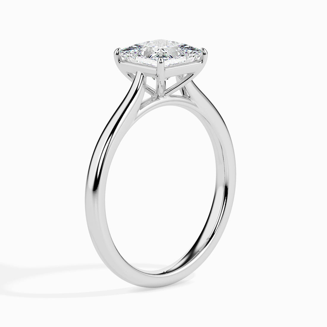 1 Ct Princess Cut Lab Grown Diamond Solitaire Engagement Ring in 14K Gold