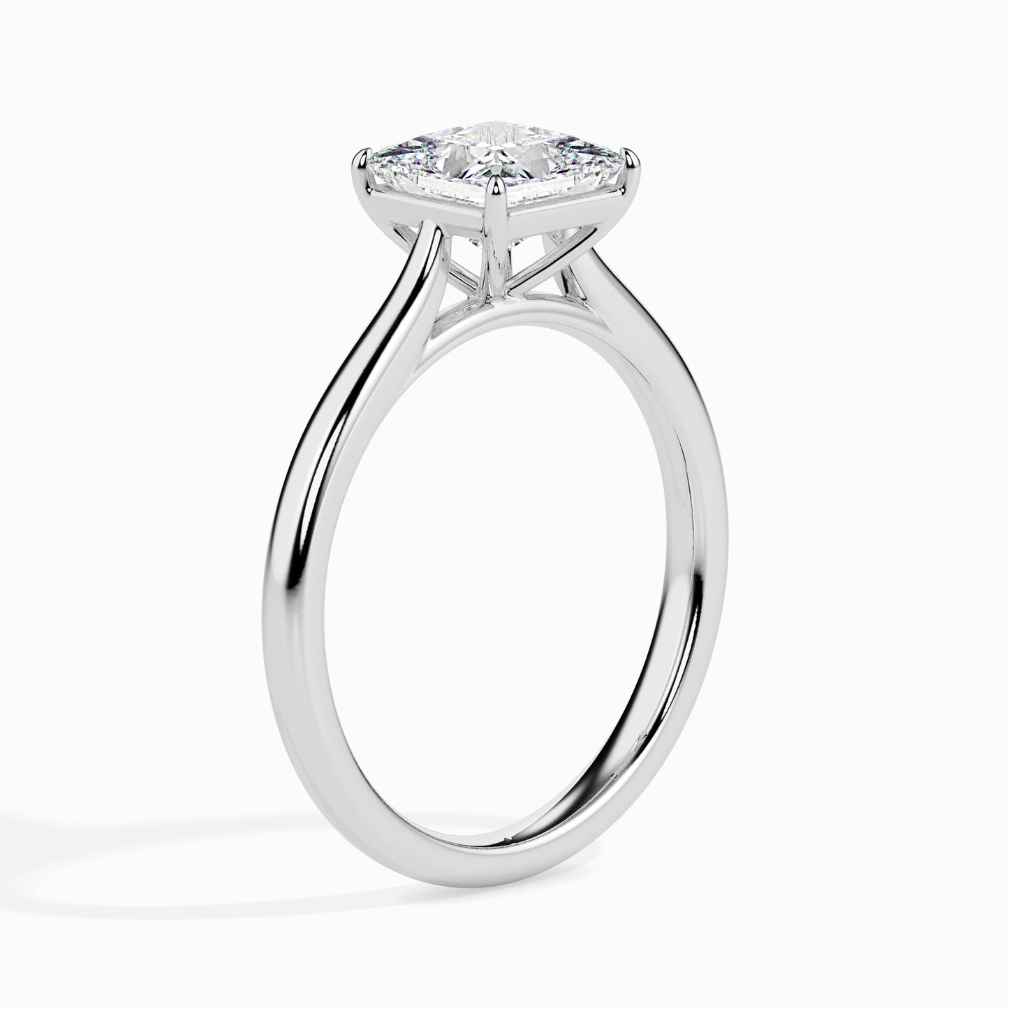 1.5ct Princess Cut Solitaire Lab Diamond Engagement Ring – Classic 4-Prong Setting