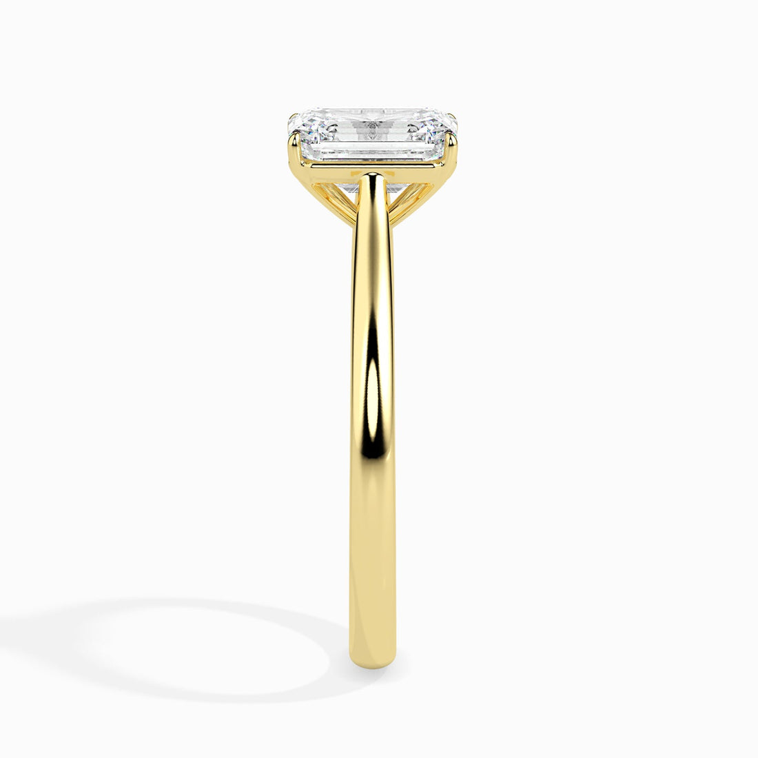 Emerald Cut Lab Grown Diamond Solitaire Engagement Ring in 14K/18K Gold or Platinum