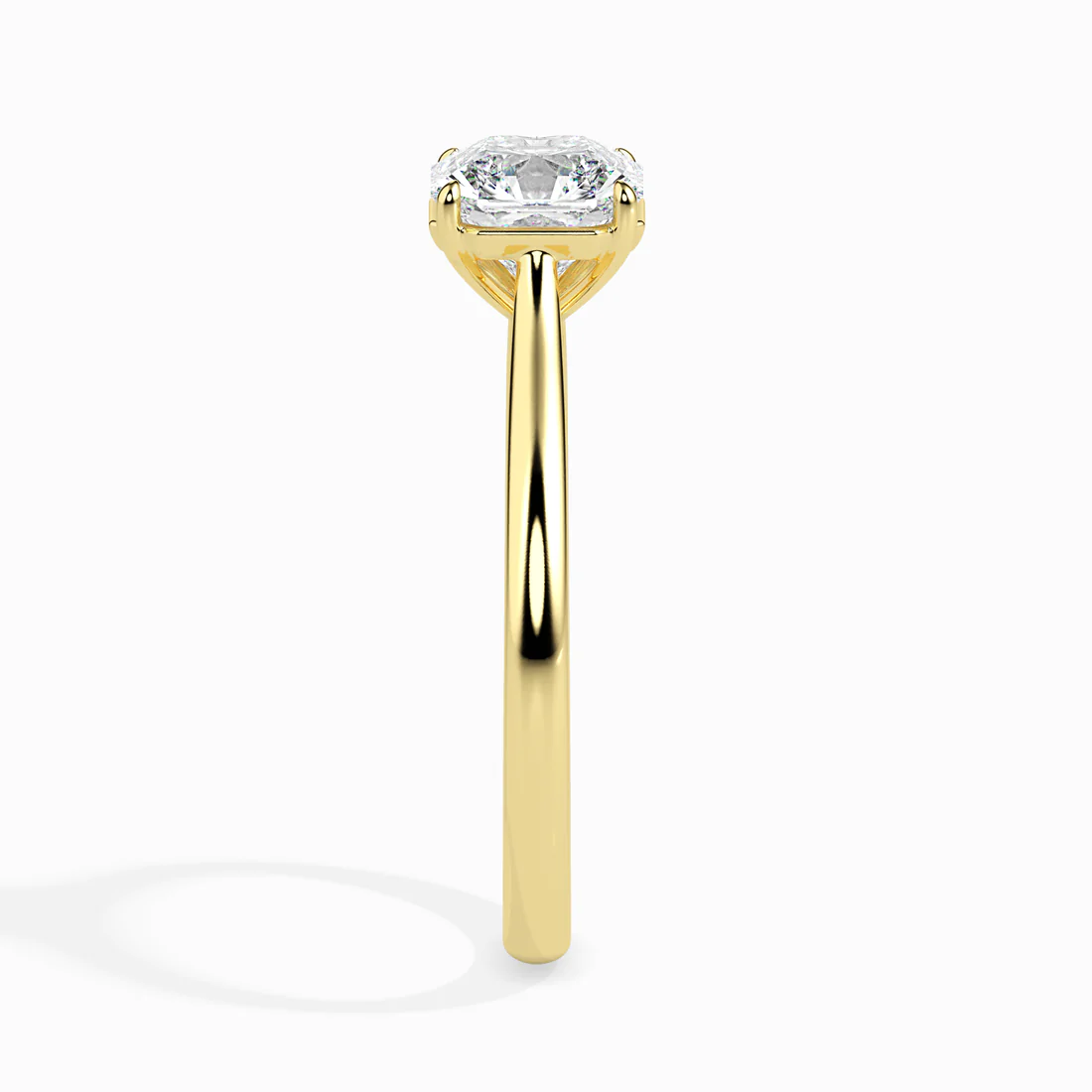 Lab Grown Diamond Engagement Ring for Women | Asscher Cut Solitaire Ring in Yellow Gold or White Gold