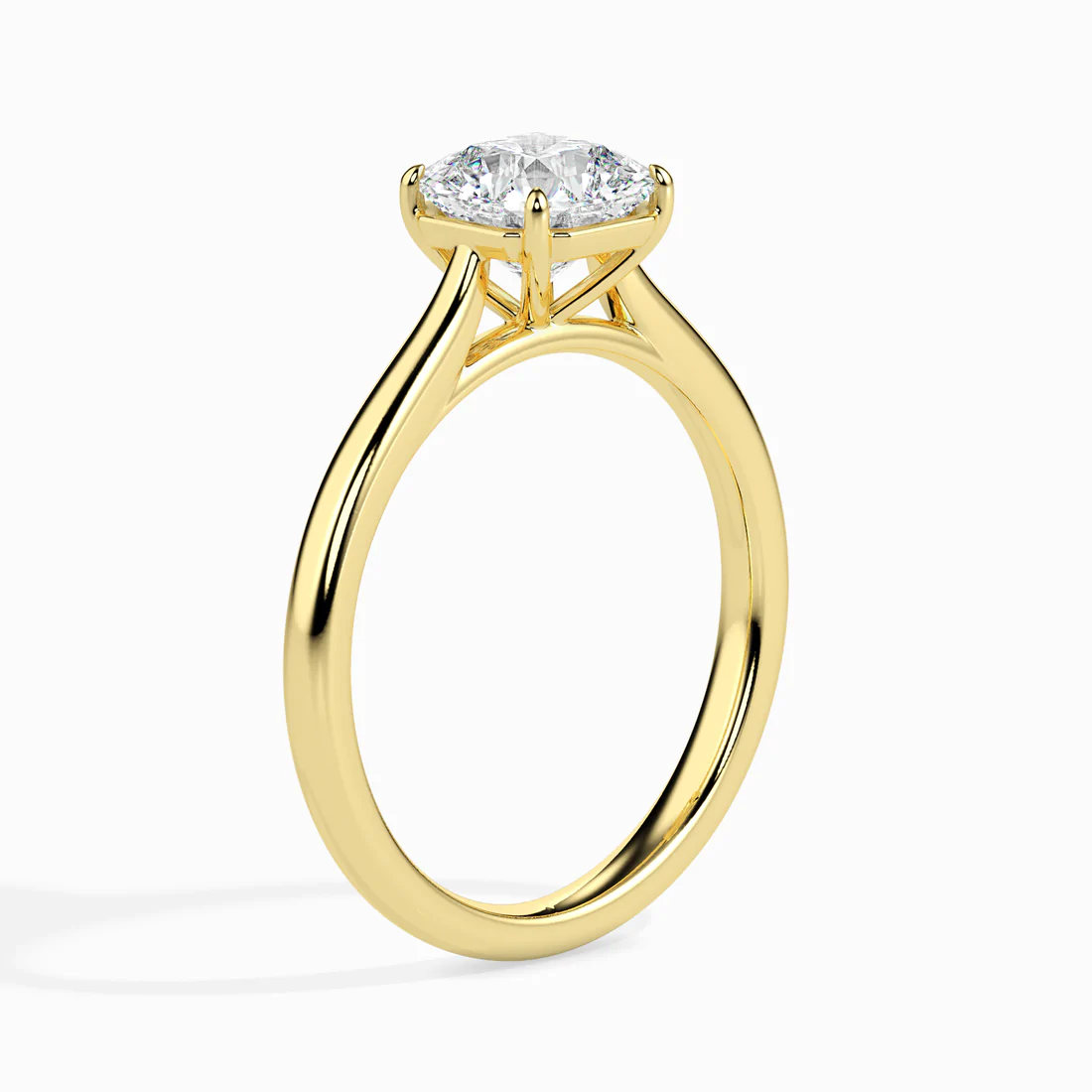 Lab Grown Diamond Engagement Ring for Women | Asscher Cut Solitaire Ring in Yellow Gold or White Gold