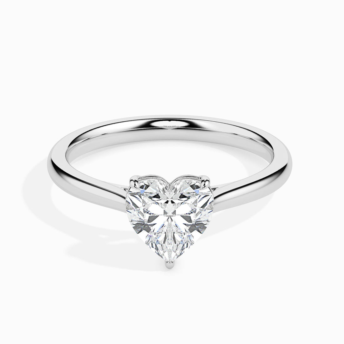 Heart-Shaped Lab Grown Diamond Solitaire Ring in 14K Gold – Classic Engagement Ring