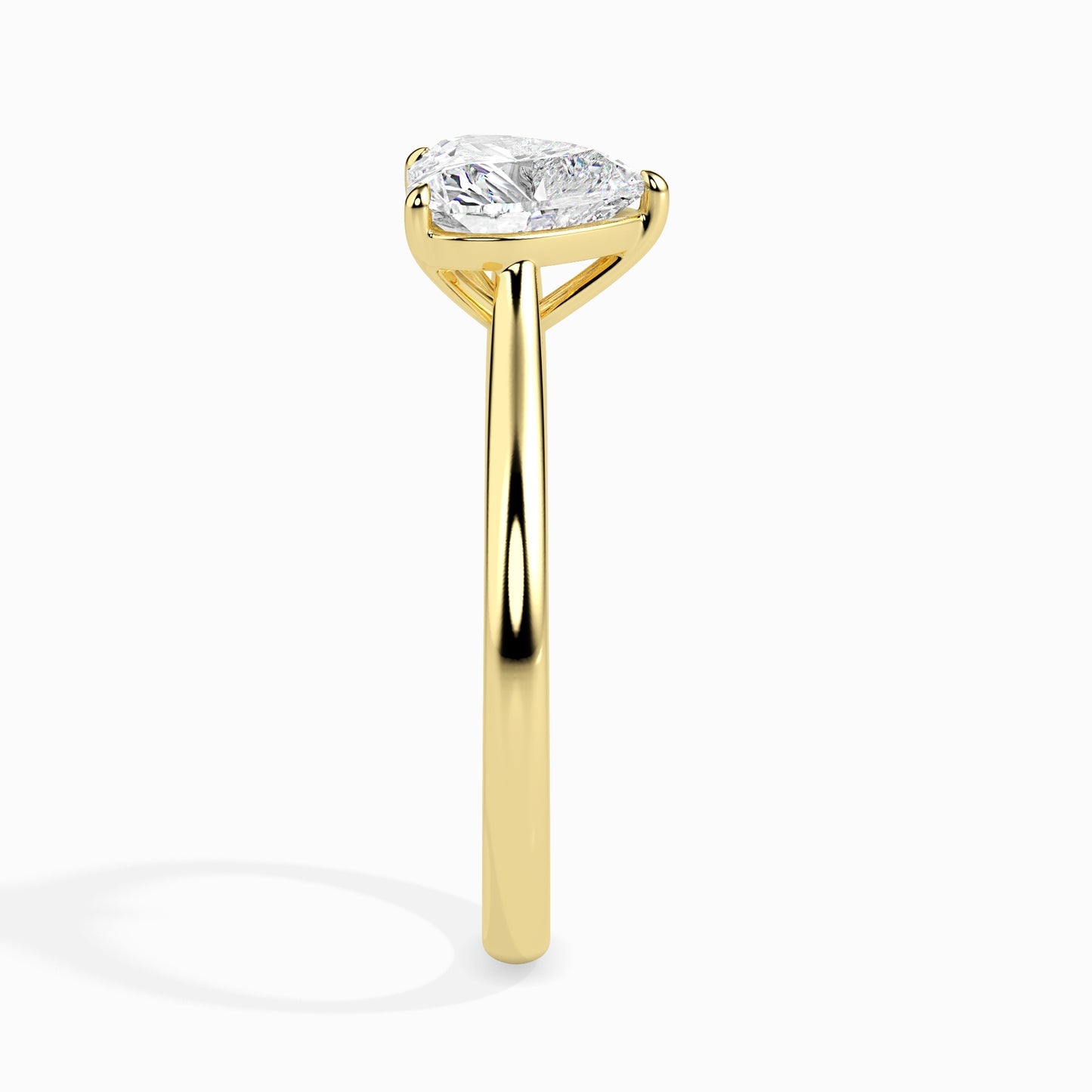Heart-Shaped Lab Grown Diamond Solitaire Ring in 14K Gold – Classic Engagement Ring