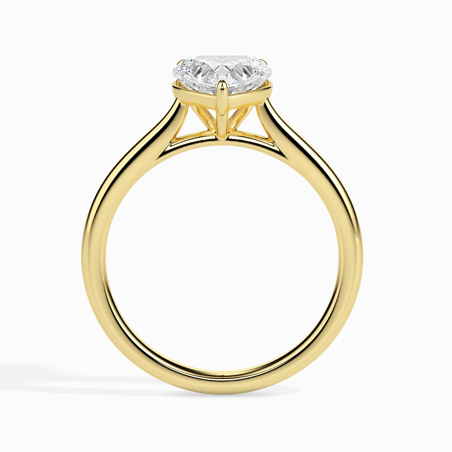 Heart-Shaped Lab Grown Diamond Solitaire Ring in 14K Gold – Classic Engagement Ring