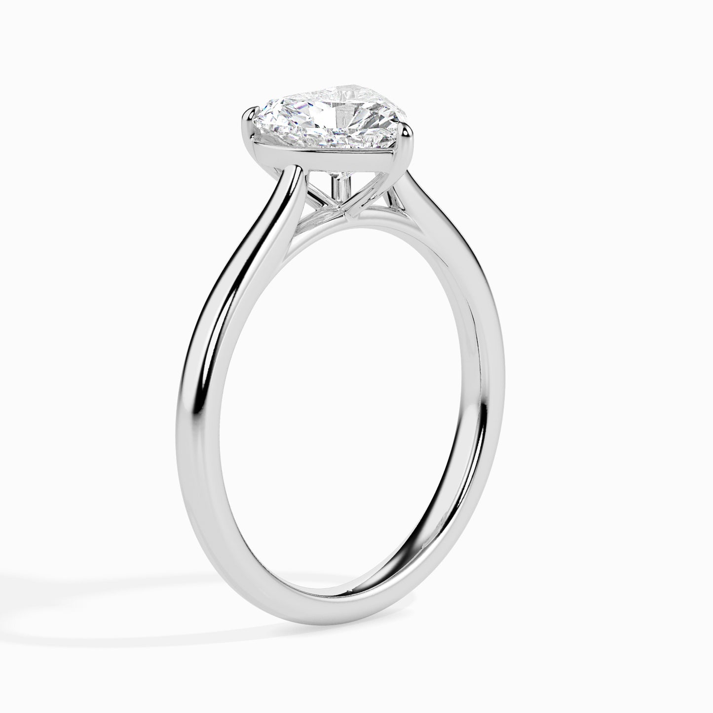 Heart-Shaped Lab Grown Diamond Solitaire Ring in 14K Gold – Classic Engagement Ring