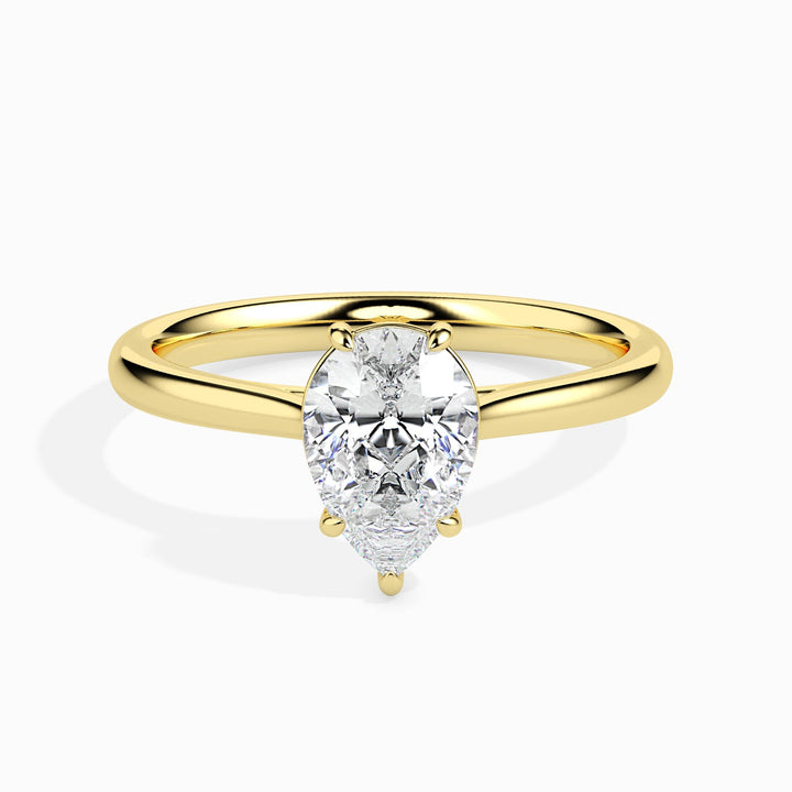 Elegant Pear Cut Lab Grown Diamond Ring for Women – Classic Solitaire Engagement Ring