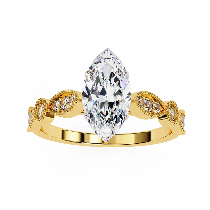 Marquise Cut Lab Grown Diamond Engagement Ring 4