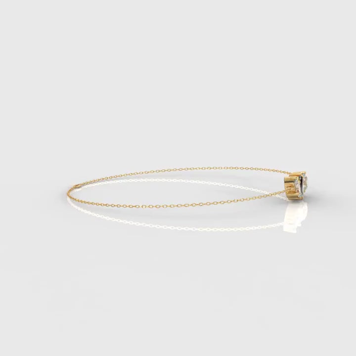 Elegant Gold Tennis Bracelet with Lab-Grown Diamond Cluster – Dainty Luxury Bracelet for Women